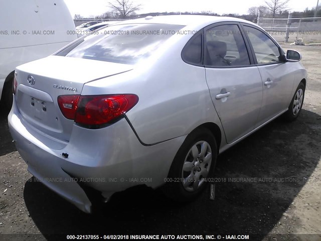 KMHDU46D68U307499 - 2008 HYUNDAI ELANTRA GLS/SE/LIMITED SILVER photo 4