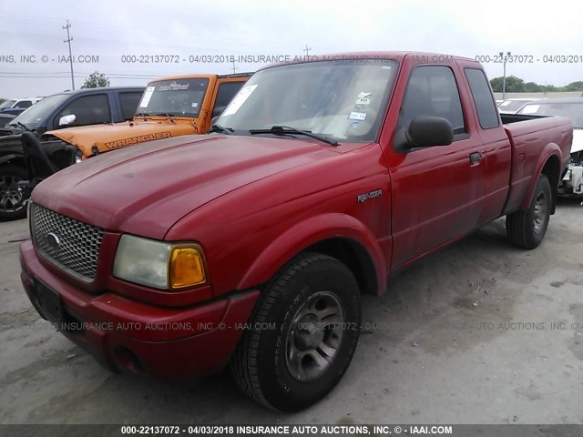 1FTYR14UX3PB62502 - 2003 FORD RANGER SUPER CAB RED photo 2