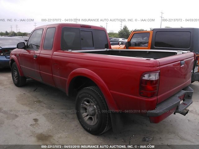 1FTYR14UX3PB62502 - 2003 FORD RANGER SUPER CAB RED photo 3