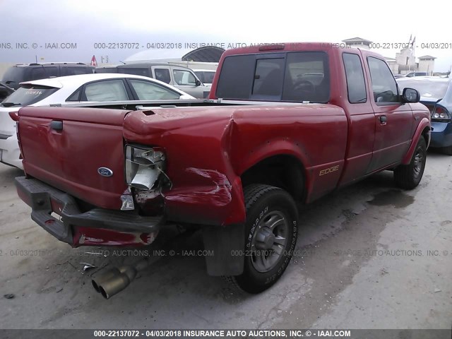 1FTYR14UX3PB62502 - 2003 FORD RANGER SUPER CAB RED photo 4