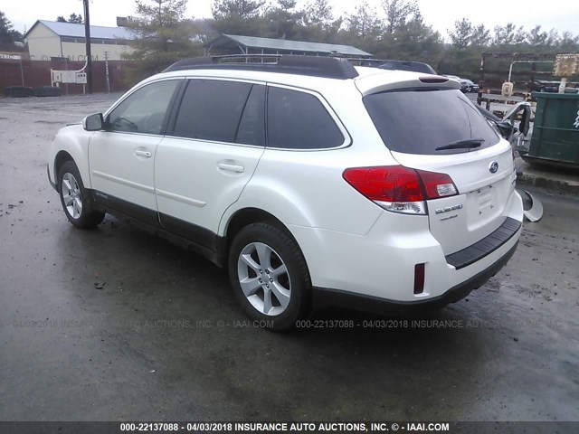 4S4BRBDC1E3245051 - 2014 SUBARU OUTBACK 2.5I PREMIUM WHITE photo 3