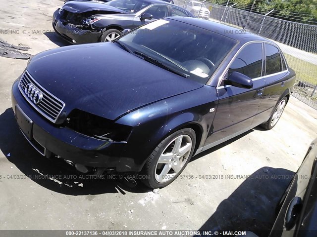 WAULT58EX3A353925 - 2003 AUDI A4 3.0 QUATTRO BLUE photo 2