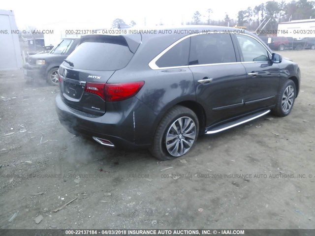 5FRYD4H49GB012468 - 2016 ACURA MDX TECHNOLOGY GRAY photo 4