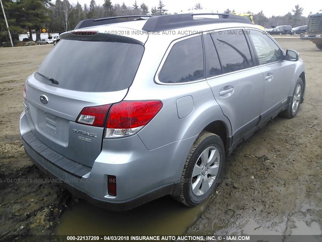 4S4BRBGCXC3201736 - 2012 SUBARU OUTBACK 2.5I PREMIUM SILVER photo 4