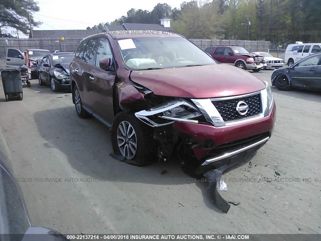 5N1AR2MN1DC666862 - 2013 NISSAN PATHFINDER S/SV/SL/PLATINUM 红色 照片 1