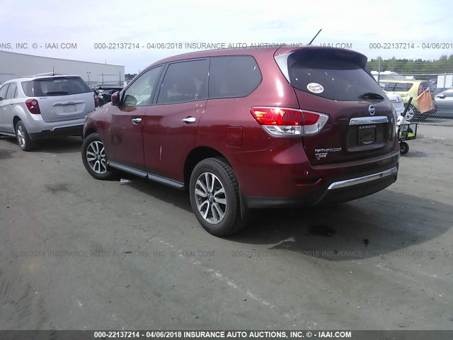 5N1AR2MN1DC666862 - 2013 NISSAN PATHFINDER S/SV/SL/PLATINUM 红色 照片 3