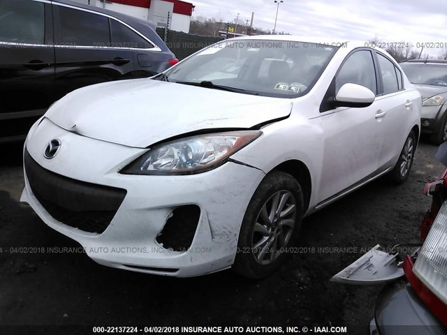 JM1BL1V82D1712711 - 2013 MAZDA 3 I WHITE photo 2