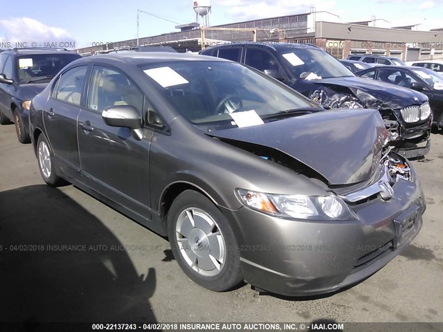 JHMFA36287S001301 - 2007 HONDA CIVIC HYBRID BROWN photo 1