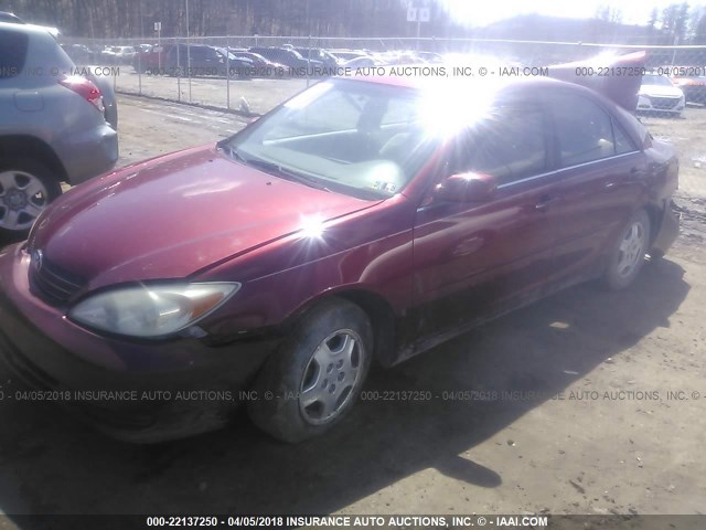 4T1BF32K22U007708 - 2002 TOYOTA CAMRY LE/XLE/SE მუქწითელი ფოტო 2