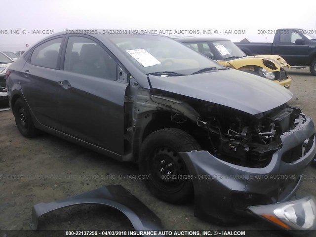 KMHCT4AE9EU738087 - 2014 HYUNDAI ACCENT GLS/GS GRAY photo 1