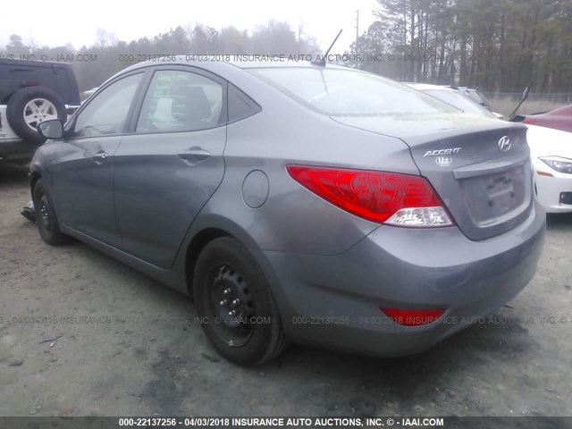 KMHCT4AE9EU738087 - 2014 HYUNDAI ACCENT GLS/GS GRAY photo 3