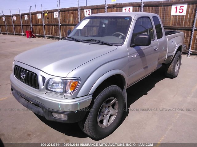 5TESN92N81Z829147 - 2001 TOYOTA TACOMA XTRACAB PRERUNNER GRAY photo 2