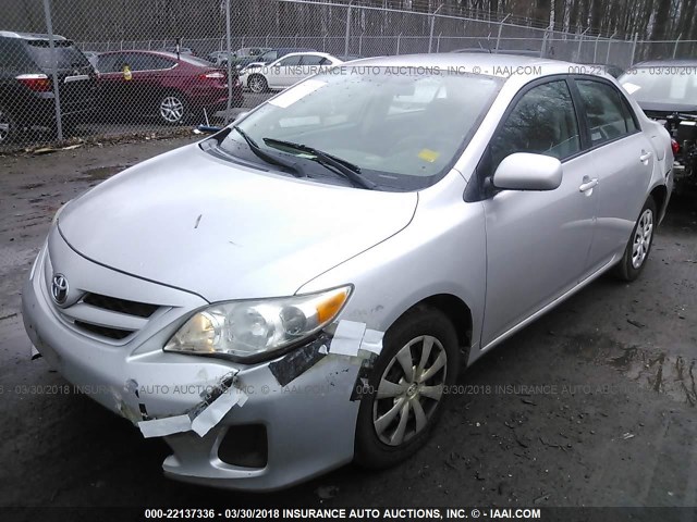 2T1BU4EE9BC553246 - 2011 TOYOTA COROLLA S/LE SILVER photo 2