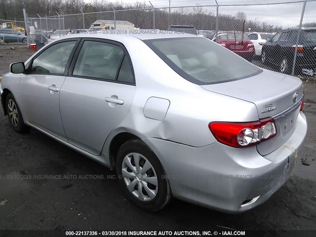 2T1BU4EE9BC553246 - 2011 TOYOTA COROLLA S/LE SILVER photo 3