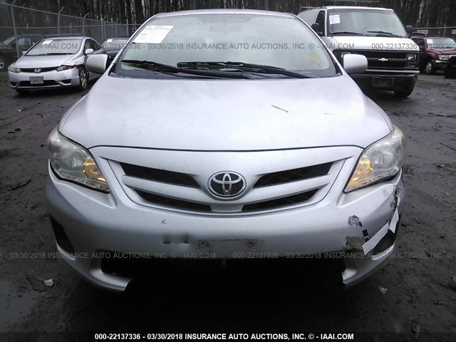 2T1BU4EE9BC553246 - 2011 TOYOTA COROLLA S/LE SILVER photo 6