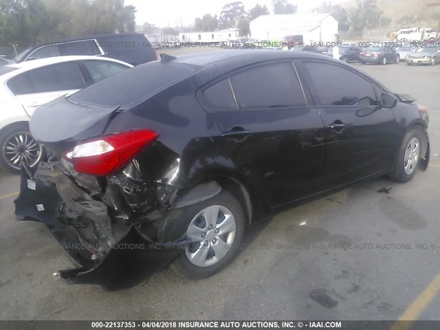 KNAFK4A66E5124585 - 2014 KIA FORTE LX BLACK photo 4