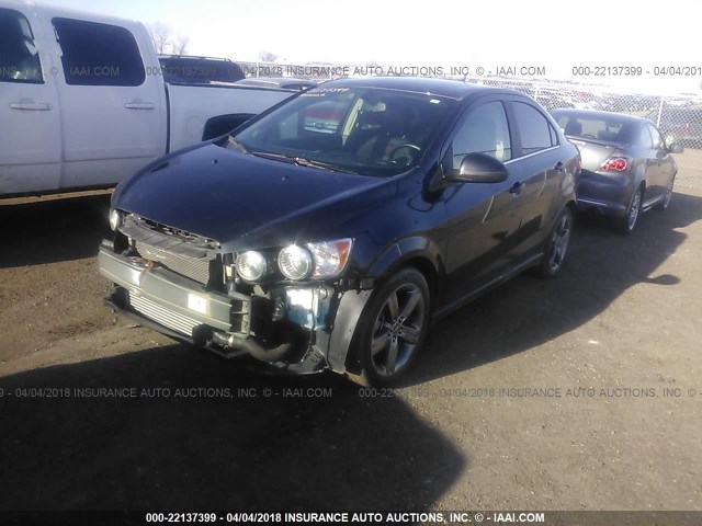 1G1JG5SB6E4238312 - 2014 CHEVROLET SONIC RS BLACK photo 2