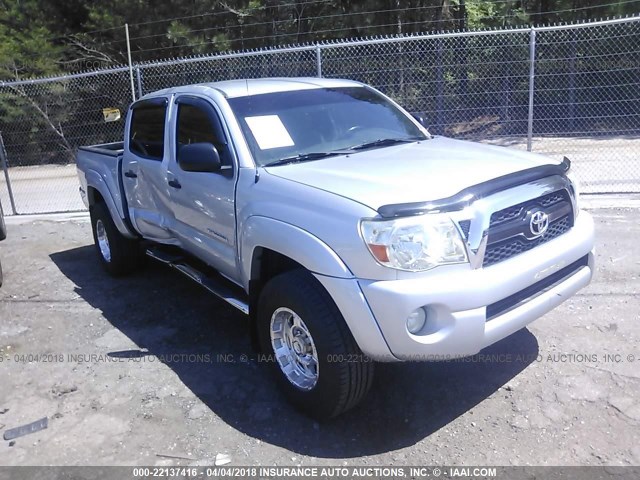 5TFJU4GN2BX012369 - 2011 TOYOTA TACOMA DOUBLE CAB PRERUNNER SILVER photo 1