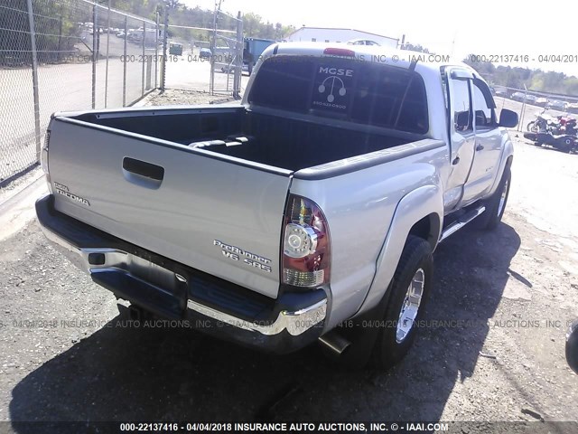 5TFJU4GN2BX012369 - 2011 TOYOTA TACOMA DOUBLE CAB PRERUNNER SILVER photo 4
