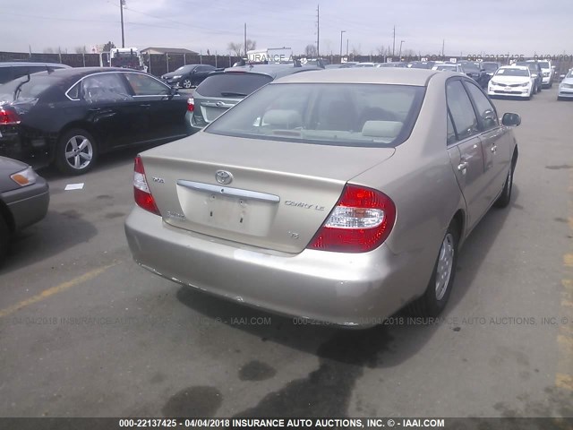 4T1BF32KX2U023736 - 2002 TOYOTA CAMRY LE/XLE/SE თაფლისფერი ფოტო 4