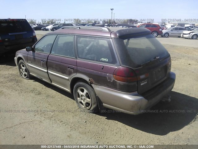 4S3BG6851X7652070 - 1999 SUBARU LEGACY OUTBACK/SSV/LIMITED/30TH BURGUNDY photo 3