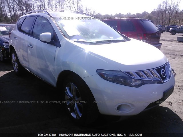 JN8AZ1MW9AW134524 - 2010 NISSAN MURANO S/SL/LE WHITE photo 1