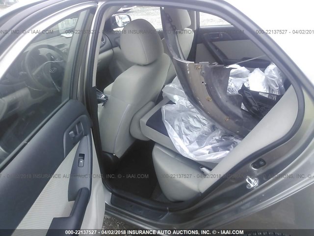 KNAFU4A23B5356869 - 2011 KIA FORTE EX BLACK photo 8