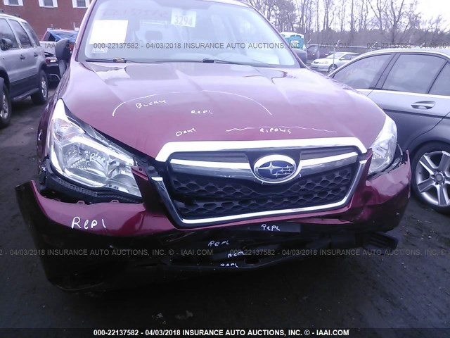 JF2SJAAC1EH489961 - 2014 SUBARU FORESTER 2.5I RED photo 6