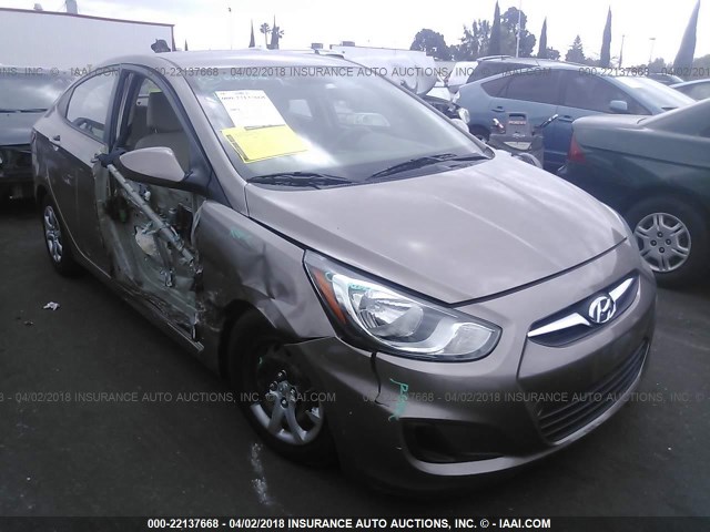 KMHCT4AE7EU713933 - 2014 HYUNDAI ACCENT GLS/GS GOLD photo 1