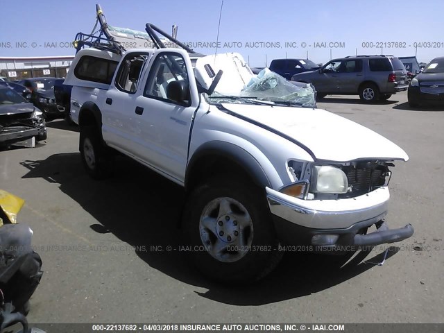 5TEHN72N53Z294411 - 2003 TOYOTA TACOMA DOUBLE CAB WHITE photo 1