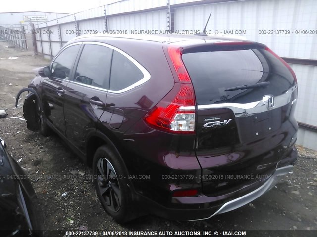 5J6RM4H90FL114796 - 2015 HONDA CR-V TOURING MAROON photo 3