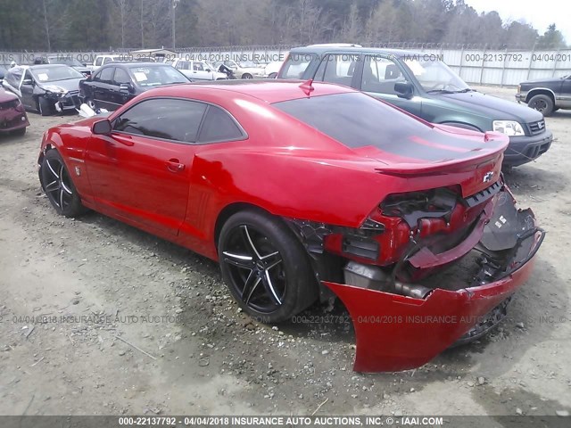 2G1FD1E31F9143554 - 2015 CHEVROLET CAMARO LT RED photo 3