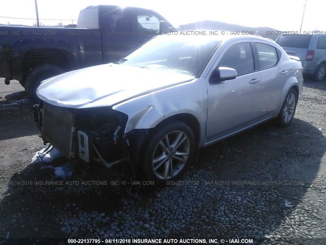 1B3BD1FG1BN555988 - 2011 DODGE AVENGER MAINSTREET SILVER photo 2