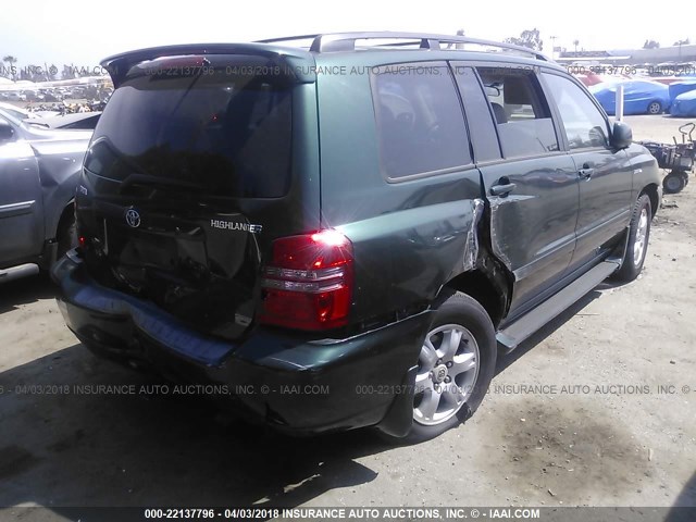 JTEGF21A420054321 - 2002 TOYOTA HIGHLANDER LIMITED GREEN photo 4