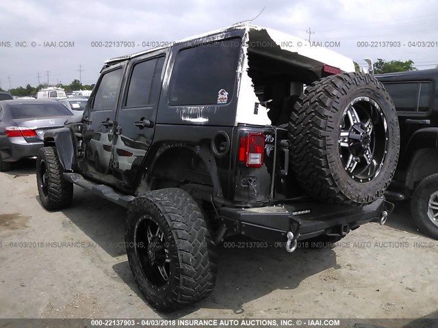 1C4BJWEG2FL689836 - 2015 JEEP WRANGLER UNLIMITE SAHARA BLACK photo 3