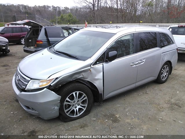 5FNRL5H62BB099333 - 2011 HONDA ODYSSEY EXL ვერცხლისფერი ფოტო 2