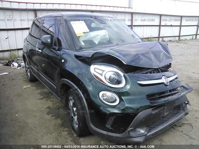 ZFBCFADHXEZ007867 - 2014 FIAT 500L TREKKING GREEN photo 1