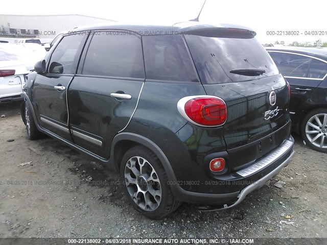 ZFBCFADHXEZ007867 - 2014 FIAT 500L TREKKING GREEN photo 3