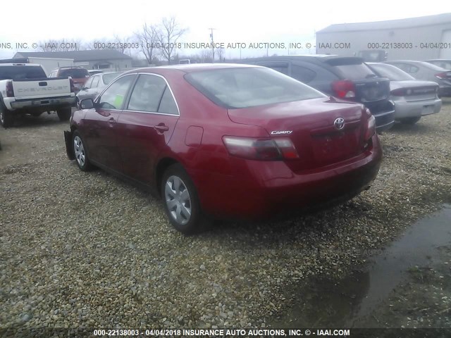 4T1BE46K78U209651 - 2008 TOYOTA CAMRY CE/LE/XLE/SE RED photo 3