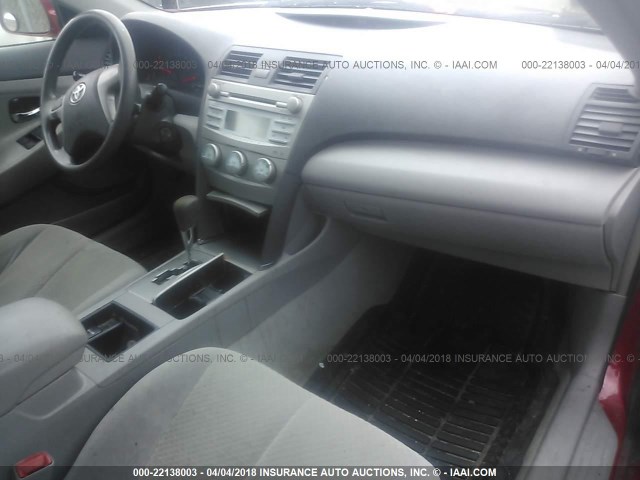 4T1BE46K78U209651 - 2008 TOYOTA CAMRY CE/LE/XLE/SE RED photo 5
