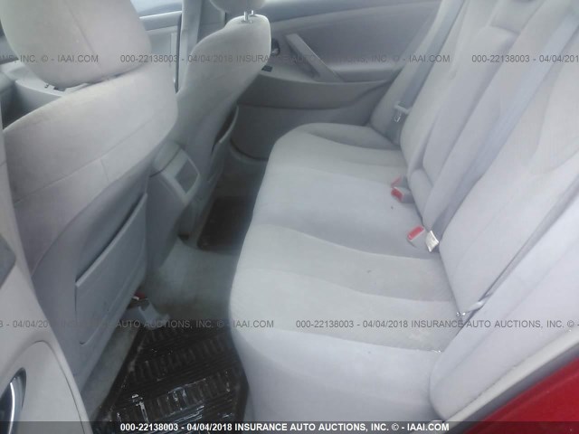 4T1BE46K78U209651 - 2008 TOYOTA CAMRY CE/LE/XLE/SE RED photo 8