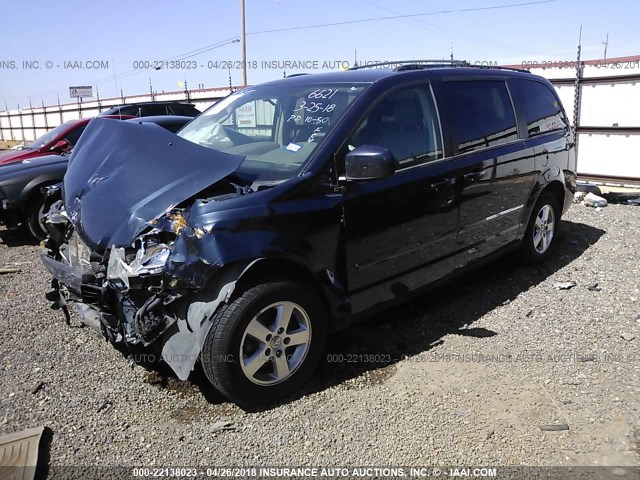 2D8HN54P78R746621 - 2008 DODGE GRAND CARAVAN SXT Dark Blue photo 2