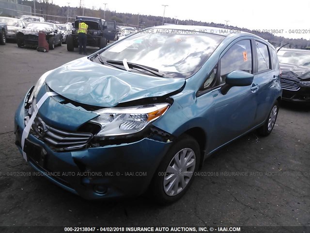 3N1CE2CP5GL410148 - 2016 NISSAN VERSA NOTE S/S PLUS/SV/SL/SR TEAL photo 2