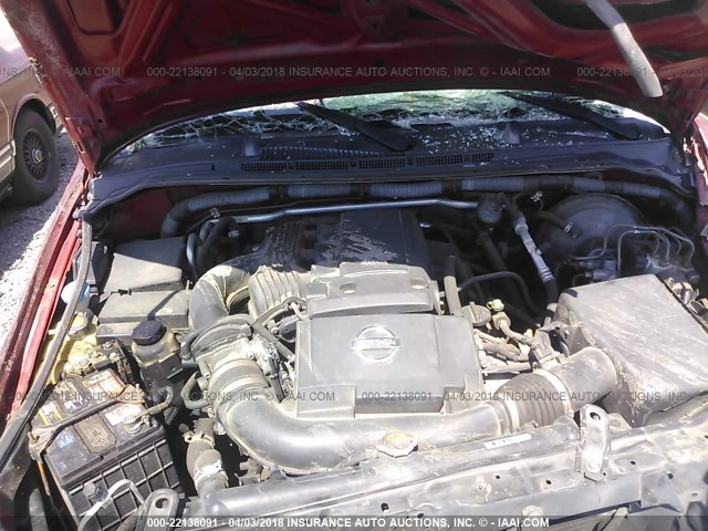 5N1AR18W96C684574 - 2006 NISSAN PATHFINDER LE/SE/XE BURGUNDY photo 10