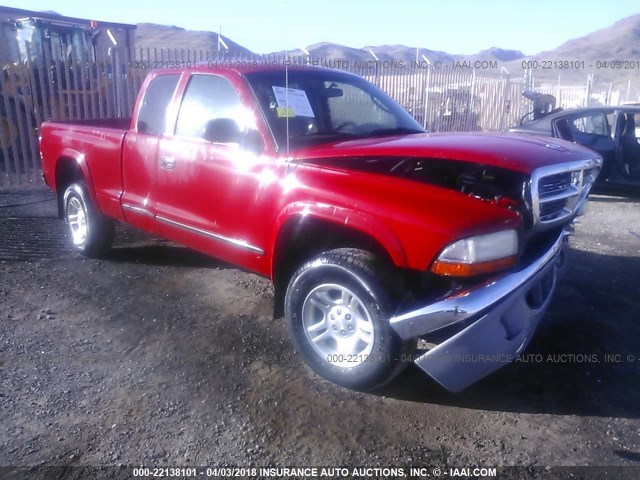 1D7HG42N24S709558 - 2004 DODGE DAKOTA SLT RED photo 1