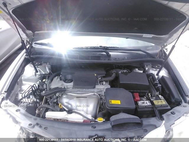 4T1BF1FK1CU005738 - 2012 TOYOTA CAMRY SE/LE/XLE SILVER photo 10