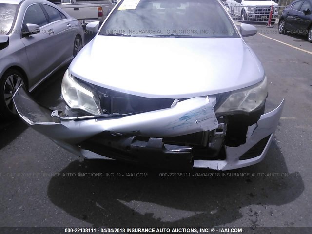 4T1BF1FK1CU005738 - 2012 TOYOTA CAMRY SE/LE/XLE SILVER photo 6