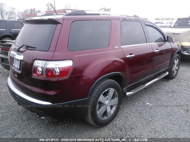 1GKLRMED6AJ169140 - 2010 GMC ACADIA SLT-1 RED photo 4