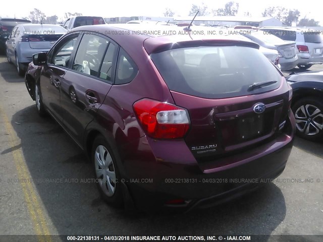 JF1GPAA69DG876104 - 2013 SUBARU IMPREZA MAROON photo 3