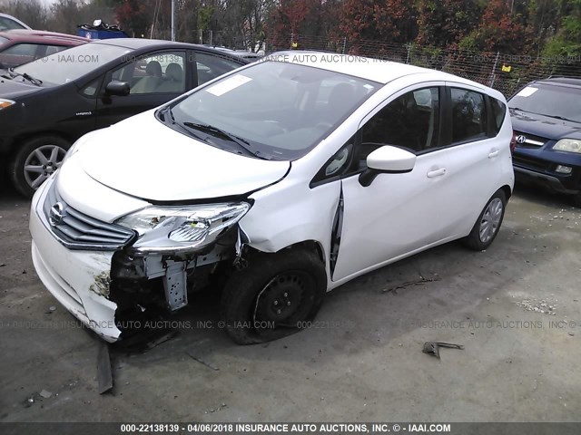 3N1CE2CPXFL393698 - 2015 NISSAN VERSA NOTE S/S PLUS/SV/SL/SR WHITE photo 2